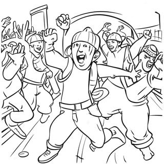 Colorful Riot Scene Coloring Page 71944-57649