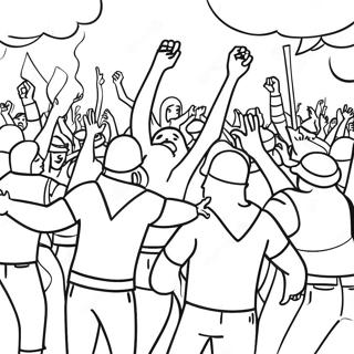 Colorful Riot Scene Coloring Page 71944-57650