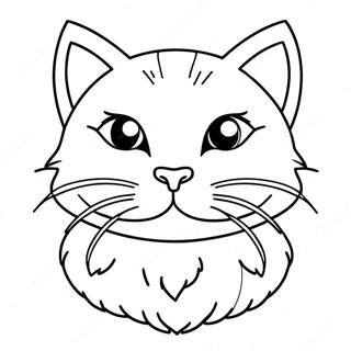 Playful Cat Head Coloring Page 71974-57670