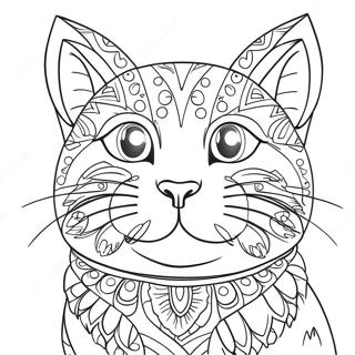 Playful Cat Head Coloring Page 71974-57671