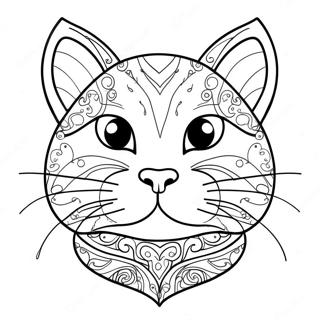 Playful Cat Head Coloring Page 71974-57672