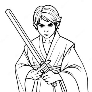 Young Jedi With Lightsaber Coloring Page 71984-57682