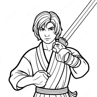 Young Jedi With Lightsaber Coloring Page 71984-57683