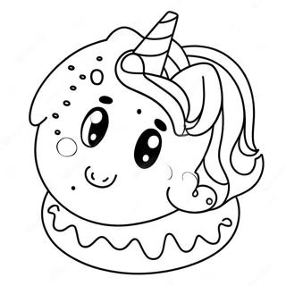 Unicorn Donut Coloring Page 72053-57733