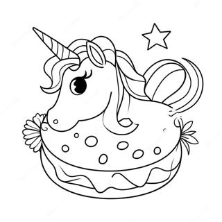 Unicorn Donut Coloring Page 72053-57736