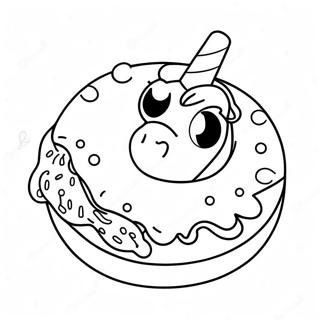 Sparkling Unicorn Donut Coloring Page 72054-57739