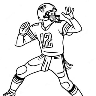 Tom Brady Action Pose Coloring Page 7206-5854