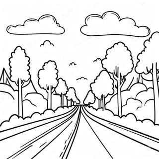 Blank Road Coloring Pages