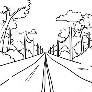 Blank Road Scene Coloring Page 72083-57760