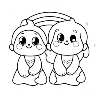 Cute Rainbow Friends Blue Character Coloring Page 72104-57782