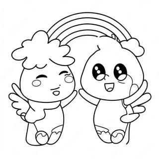 Cute Rainbow Friends Blue Character Coloring Page 72104-57783