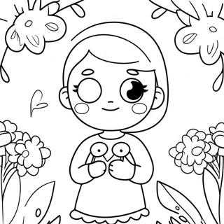 Cute Alexa With Flowers Coloring Page 72153-57813