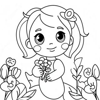 Cute Alexa With Flowers Coloring Page 72153-57814