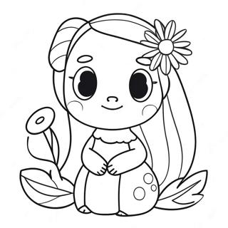 Cute Alexa With Flowers Coloring Page 72153-57815