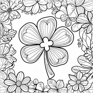 Four Leaf Clover Coloring Page 7216-5864