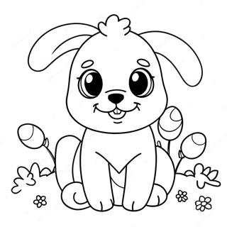 Cute Easter Dog With Bunny Ears Coloring Page 72173-57833