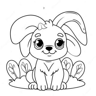 Cute Easter Dog With Bunny Ears Coloring Page 72173-57834