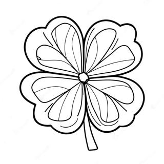 Lucky Four Leaf Clover Coloring Page 7217-5865