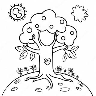 Kindergarten Earth Day Tree Coloring Page 72212-57858