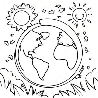 Kindergarten Earth Day Planet Coloring Page 72213-57868