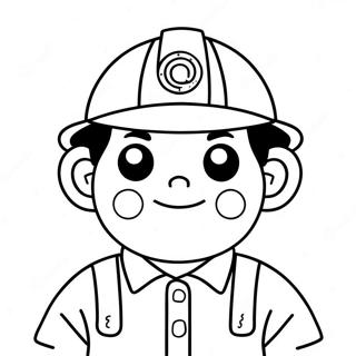 Cute Miner With Helmet Coloring Page 72233-57881