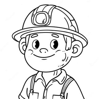 Cute Miner With Helmet Coloring Page 72233-57883