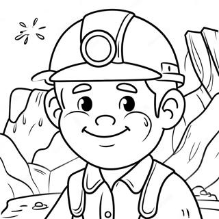 Cute Miner With Helmet Coloring Page 72233-57884