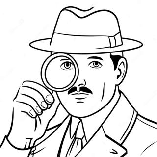 Detective With Magnifying Glass Coloring Page 72263-57907