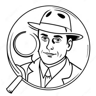 Detective With Magnifying Glass Coloring Page 72263-57908