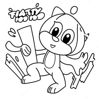 Whitty Fnf Character In Action Coloring Page 72273-57912