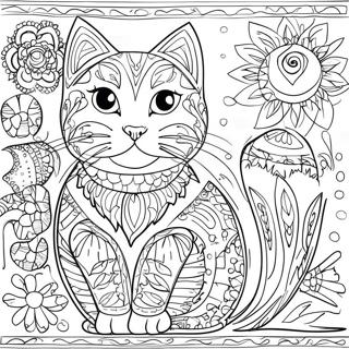 Laurel Burch Cat Coloring Page 72292-57930