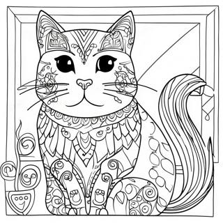 Laurel Burch Cat Coloring Page 72292-57931