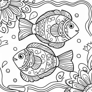 Laurel Burch Colorful Fish Coloring Page 72293-57925