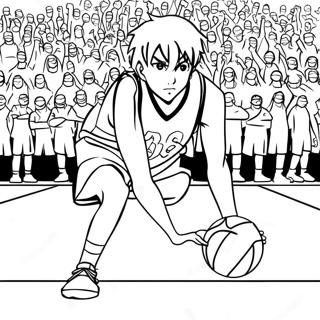 Kuroko Dribbling The Ball Coloring Page 72313-57945