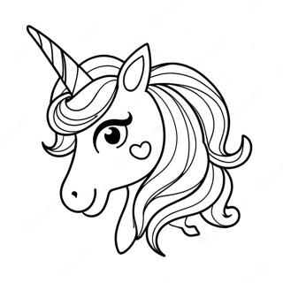 Sparkly Unicorn Emoji Coloring Page 72373-58006