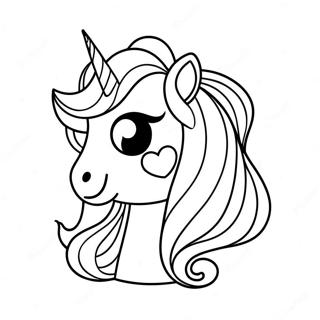 Sparkly Unicorn Emoji Coloring Page 72373-58007