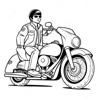 Chase In His Cool Motorcycle Coloring Page 72393-58001