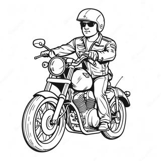 Chase In His Cool Motorcycle Coloring Page 72393-58003