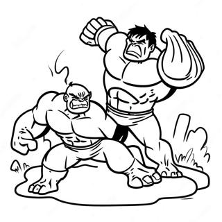 Hulk Vs Abomination Epic Battle Coloring Page 72432-58029