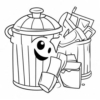 Funny Trash Can With Eyes Coloring Page 72453-58050