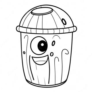 Funny Trash Can With Eyes Coloring Page 72453-58052