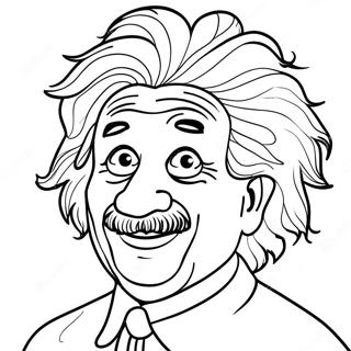 Funny Albert Einstein With Wild Hair Coloring Page 72483-58074