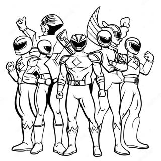 Power Rangers Megaforce Team Coloring Page 72512-58099