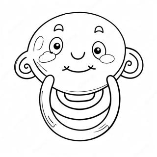 Cute Pacifier With Smiley Face Coloring Page 72523-58107