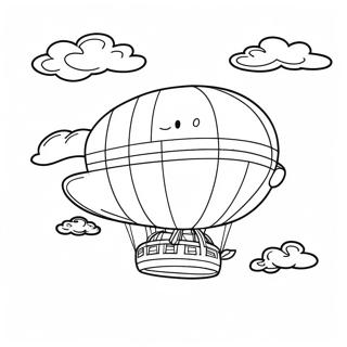 Colorful Blimp In The Sky Coloring Page 72533-58119