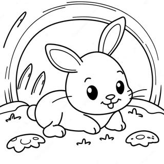 Adorable Rabbit Hiding In Burrow Coloring Page 72553-58131