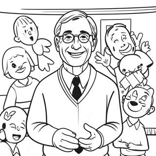 Mr Rogers With Neighborhood Friends Coloring Page 72563-58148