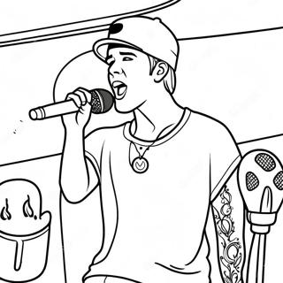 Justin Bieber Singing On Stage Coloring Page 7257-5899