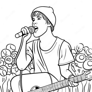 Justin Bieber Singing On Stage Coloring Page 7257-5900