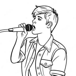 Justin Bieber Singing On Stage Coloring Page 7257-5993